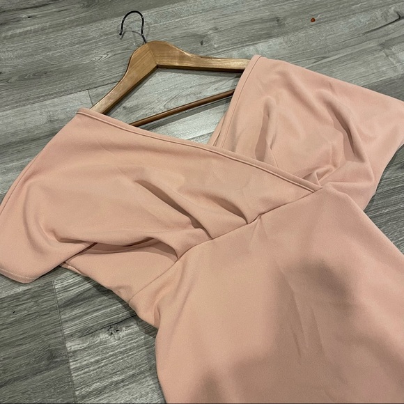 Boohoo Maternity Wrap Tie Waist Midi Bodycon Pink Size 12 - Picture 7 of 11